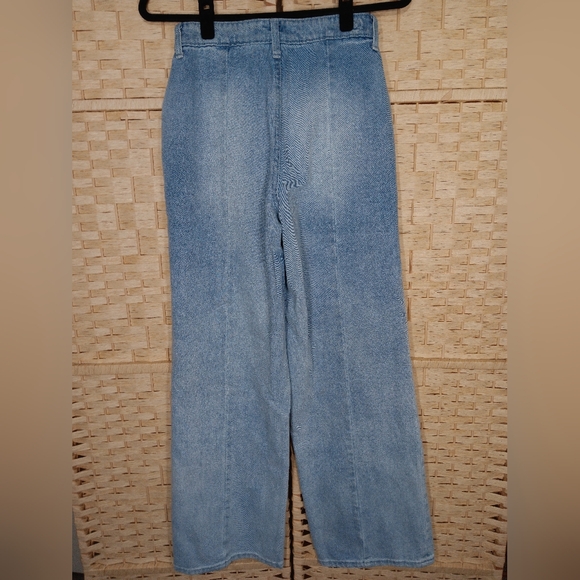PTCL Elegant Light Blue Women's Wide Leg Jeans High Rise Flared 27 26 Small - Picture 4 of 8